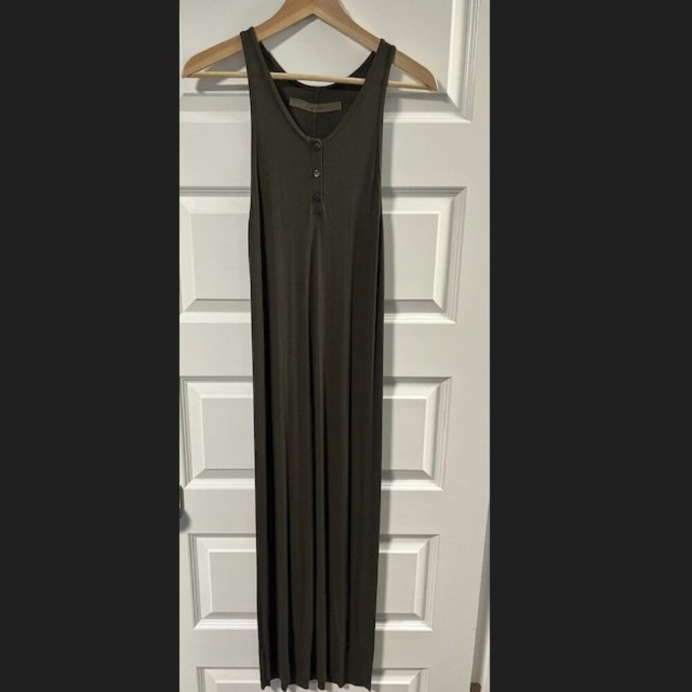 Enza Costa Henley Tank Dress in Olive